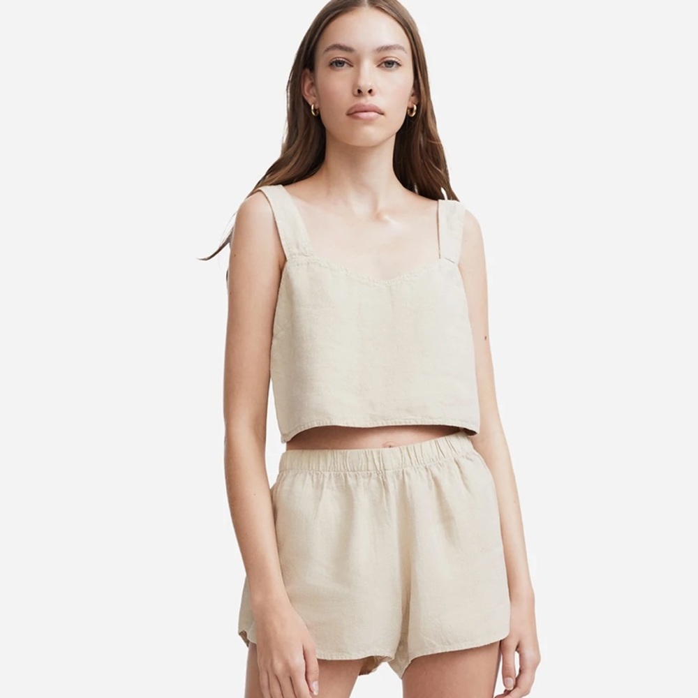 MATE the Label Linen Crop Top | S
